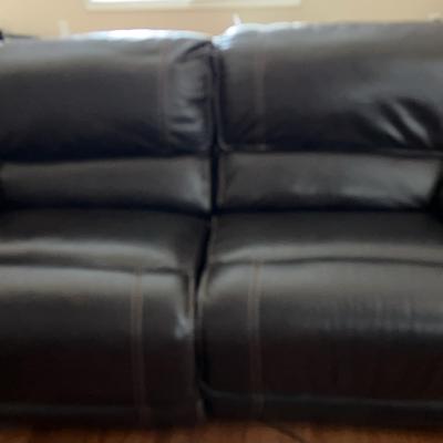Brown Leather-like Recliner Couch