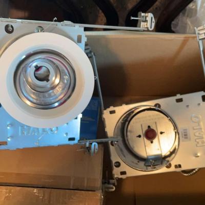 Two Halo Recessed Lighting Fixtures with Bulbs
