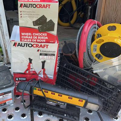 Autocraft Ratcheting Jack Stands, Wheel Chocks and More Electrical Items