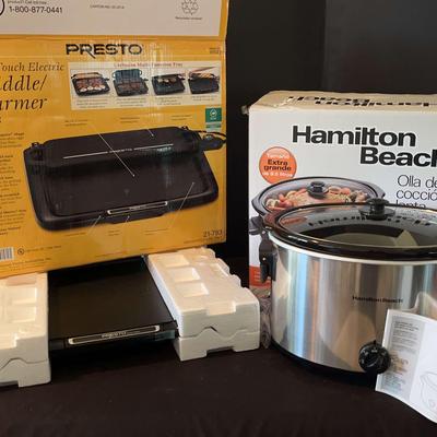New Presto Griddle Tray and Hamilton Beach Crock Pot