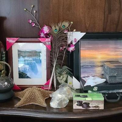 Asian-Inspired Decorative Vases, Framed Art, Cast Iron Teapot, & More