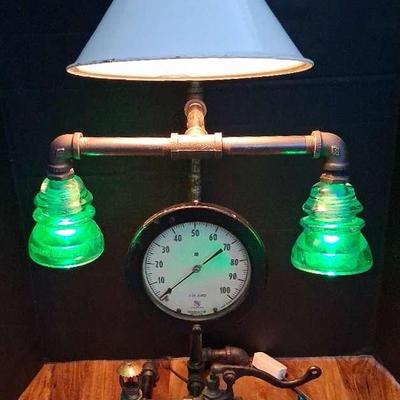 Steampunk-Style Industrial Tabletop Lamp