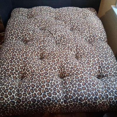 Leopard Print Ottoman 