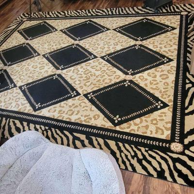 Large 9' × 12' Animal Print Area Rug – Upstairs Pickup Required