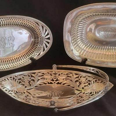 Sterling Silver Serving Dishes – Ornate Pierced & Engraved Designs