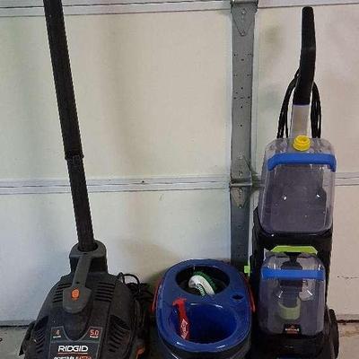 Bissell TurboClean Carpet Cleaner With Ridgid Wet/Dry Vac & Mop Bucket