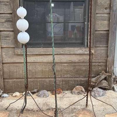 Vintage Milk Glass Lightning Rod Balls & 3 Lightning Rods... A Rare Find!