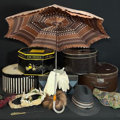 Victorian-Style Gemstone Handle Umbrella & Collection of Vintage Hat Boxes – Dons Fifth Ave, Paramount