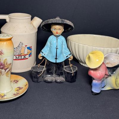 Charming Collection of Vintage Ceramic Planters, Pitchers & Figurines – Mid-Century Fun!