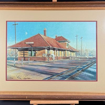 "Hear That Lonesome Whistle" by George Hallmark - Limited Edition Signed Print of Historic Waxahachie, TX