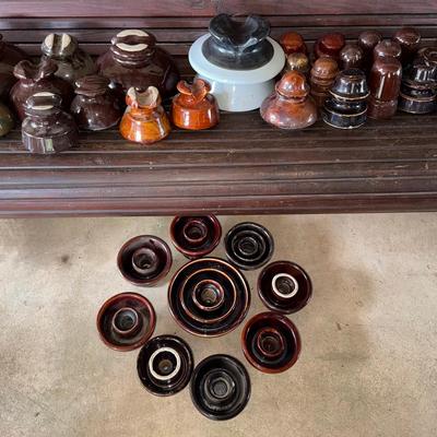 Brown Ceramic Insulators… Diverse Collectible Lot!