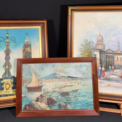 Three Original European-Inspired Artworks – A Collection of Landscapes and Cityscapes!