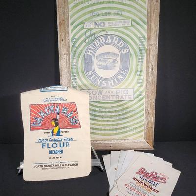 Vintage Americana Advertising: Hubbard Sunshine & Dakota Maid Bags with Flour Sack Collection! 