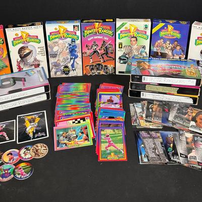 Vintage Mighty Morphin Power Rangers VHS & Trading Card Mega Lot – 90s Collectibles!