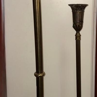Pair of Vintage Elegant Brass Floor Lamps