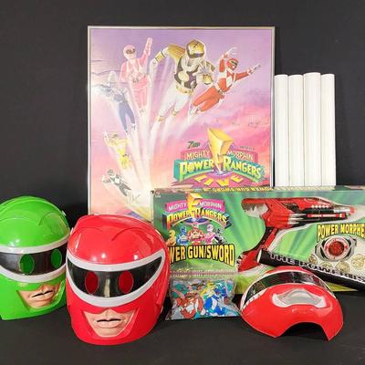 Vintage Mighty Morphin Power Rangers Super Collectibles Lot – Helmets, Posters, Spin Fighters & More