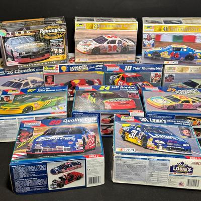 12 NASCAR model car kits... Nothing But Fun in This One!