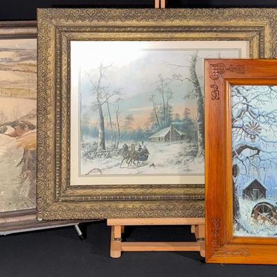 Collection of Charming Winter Scenes - Three Framed Art Prints from Chandler, Slider and Miller! 
