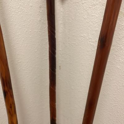 Hand Carved Wooden Walking Sticks (3)