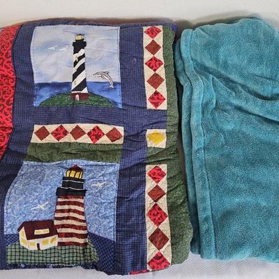 Quilted Comforter (1) + Microplush Blanket (1)