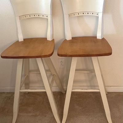 Wooden Swivel Bar Stools (2) #304