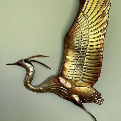 Flying Heron Metal Wall Art