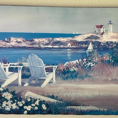Seascape On Canvas Signed By Jacqueline Penney