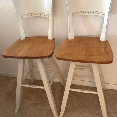 Wooden Swivel Bar Stools (2) #303
