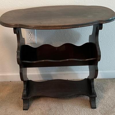 Wooden Magazine Rack End Table