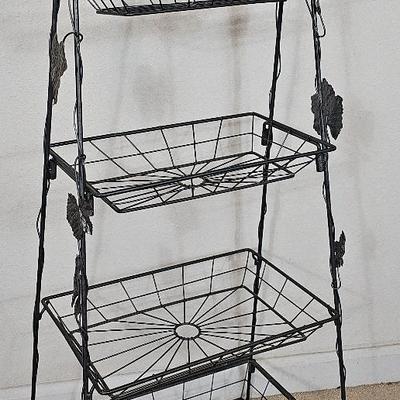 4-Tier Iron Folding Display Basket Stand