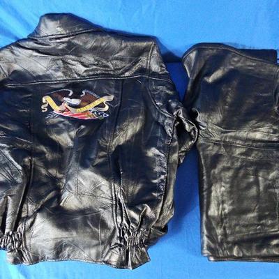 Leather Jacket Size Medium (1) + Leather Pants Size 14 (1)