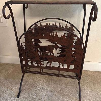 Moose Theme Magazine Rack Side Table