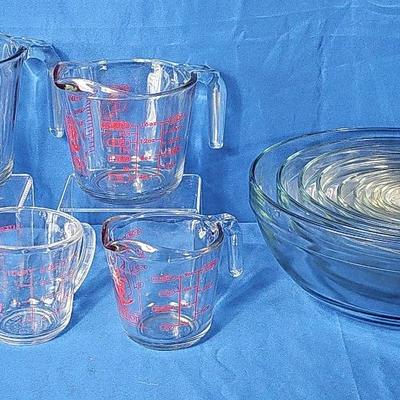 Anchor Hocking Nesting Bowls (10) + Anchor Hocking Measuring Cups (5)