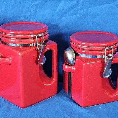 Red Kitchen Canister Set