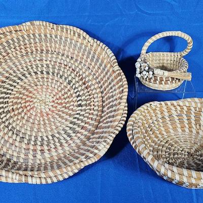 Hand Woven 'Sweetgrass' Baskets (3)