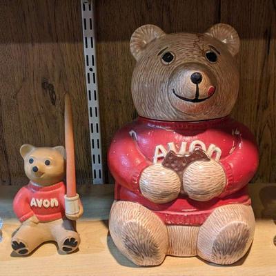 Vintage Avon Cookie Jar And Candle Holders