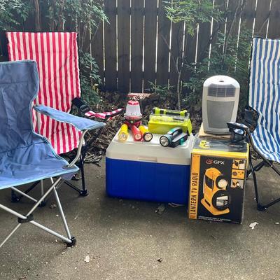 Coleman Cooler, Bionaire Heater, Flashlights, And Chairs! 