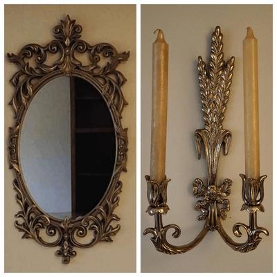 Mirror & Pair of Sconces (1127) 