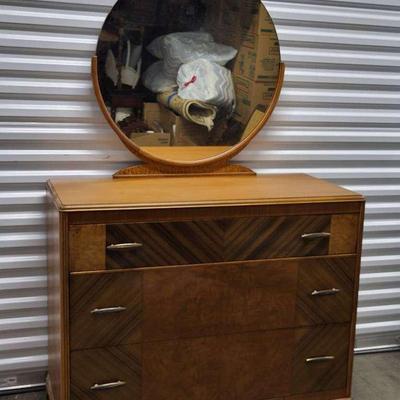 Art Deco Dresser & Mirror (1132)