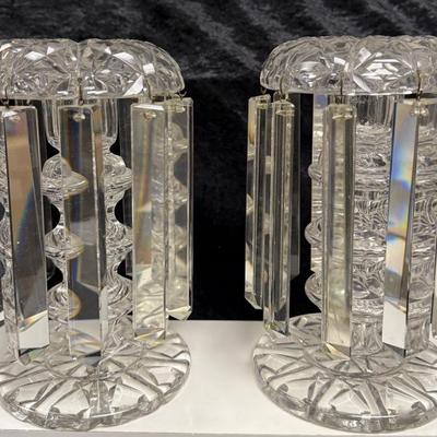 PAIR OF CRYSTAL CANDLESTICKS