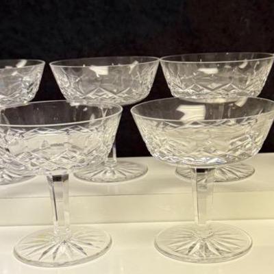 Set Of 6 Waterford Crystal Lismore Champagne Coupe/Tall Sherbet Glass