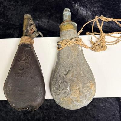 2 Vintage Powder Flasks