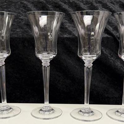 Ralph Lauren Garland Water Wine Goblet Crystal Glass 9 1/8 Set Of 4