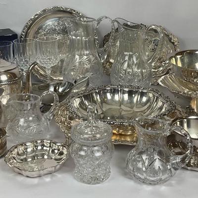 Crystal, Glass and Silver Plated Entertaining Pieces 