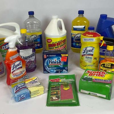 Cleaning Supplies with Disinfectants, Degreasers, and Scrubbers