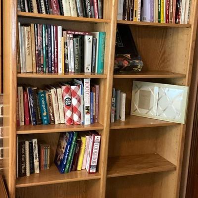 Extensive Cookbook and Reference Books And Bookcase