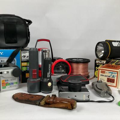 Vintage Cameras, Flashlights, Lanterns, and Tools Lot