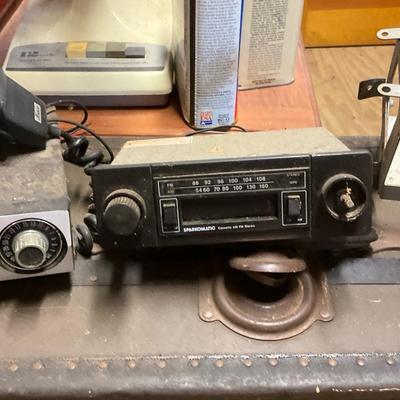 Vintage Sparkomatic Car Stereo and CB Radio with Microphones