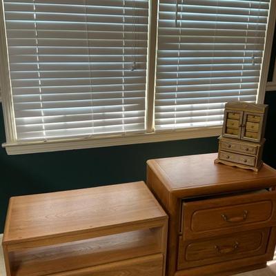 Wood Furniture Pair with Jewelry Chest
