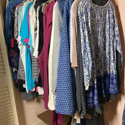 Mixed A Lot Of Women’s Blouses, T-Shirts, Tanks, Sweats, And Corduroy Sizes XL-2XL